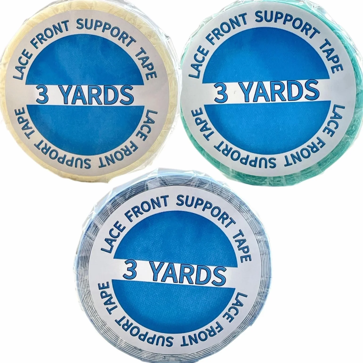 Cinta adhesiva de doble cara para pelucas, resistente al agua, 0,8 cm x 3 yardas (3 rollos)