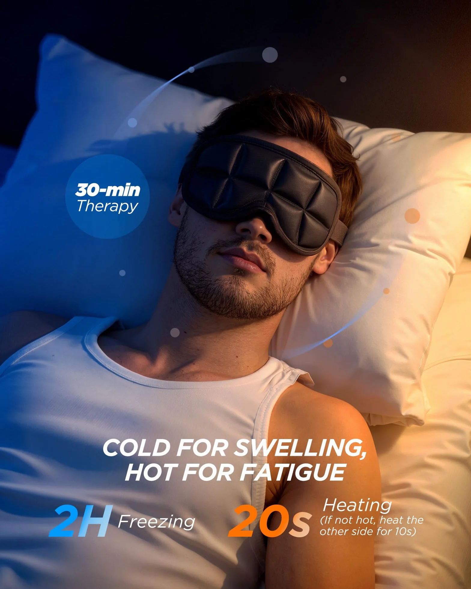 Tolaccea Antifaz 3D para Ojos con Gel Frío – Mascarilla de Sueño con Terapia de Calor y Frío contra Hinchazón, Ojeras, Migrañas, Ojos Secos