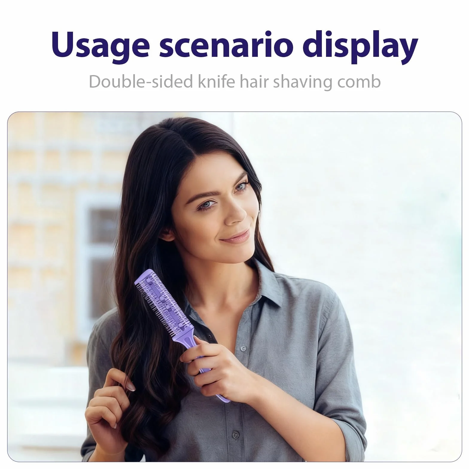 Peines para Adelgazar el Cabello con 10 Cuchillas de Acero Inoxidable, Cortador de Puntas Abiertas
