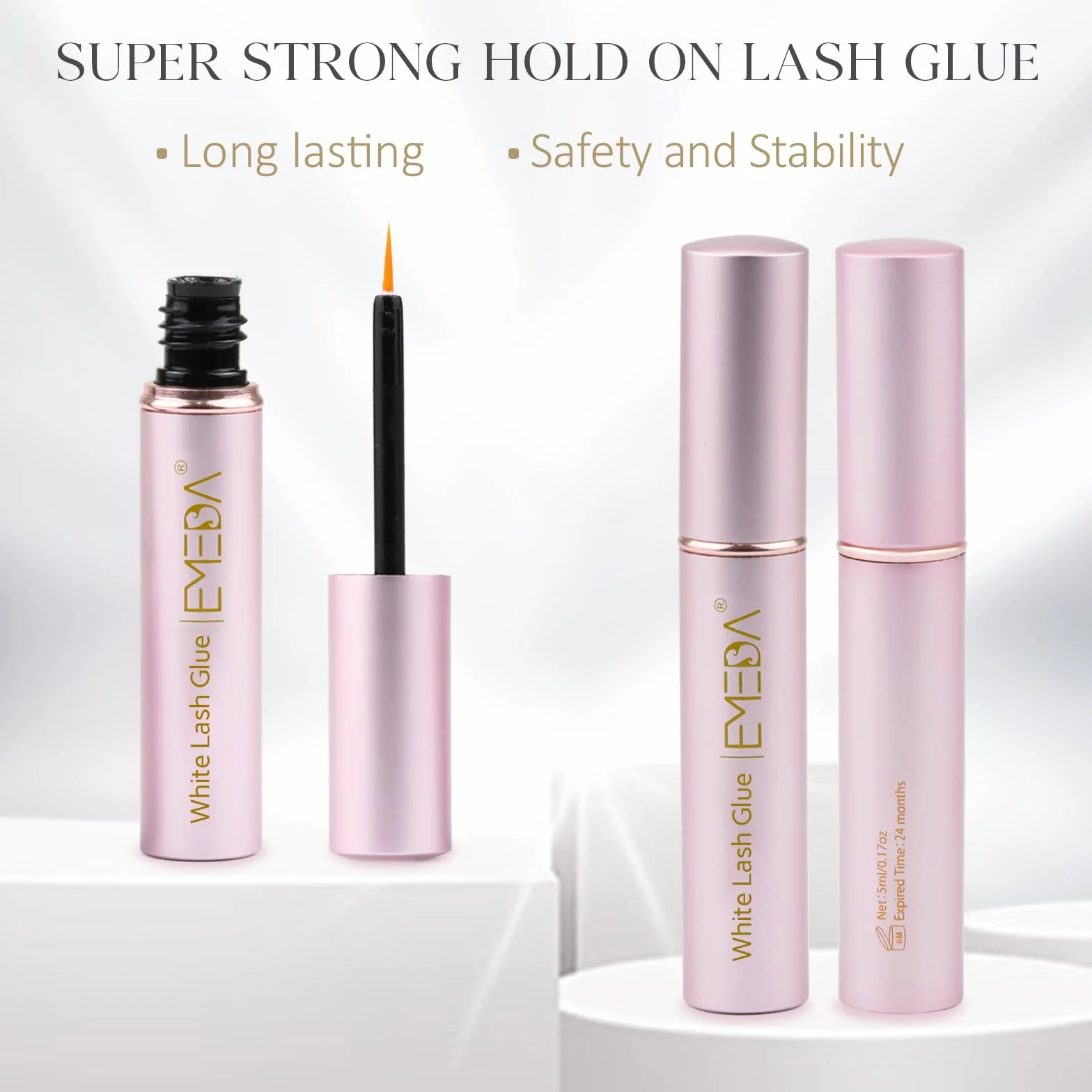EMEDA Pegamento para Pestañas Postizas 5ml Eyelash Glue Transparente Secado Rápido Duradero