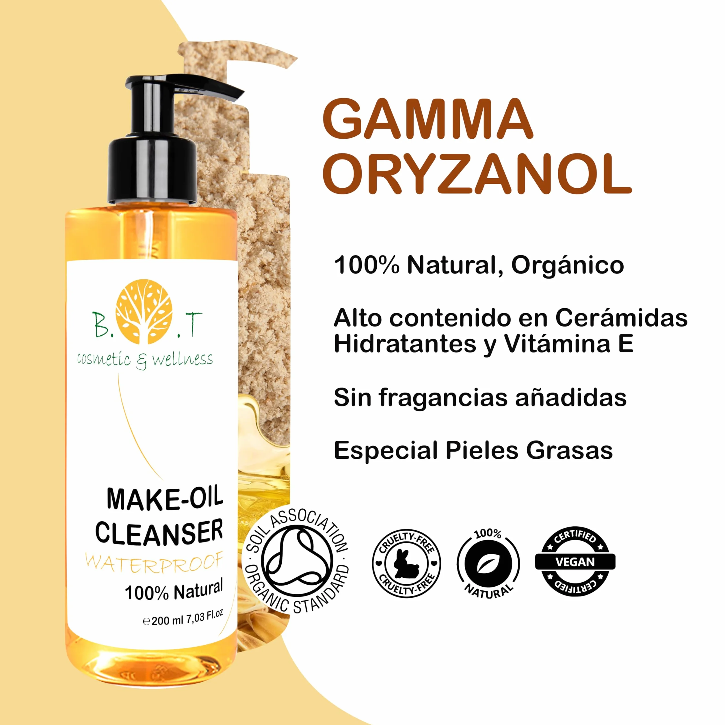 Aceite Desmaquillante Waterproof Triple Acción 500 ml - Limpiador Antiedad Hidratante Antiarrugas