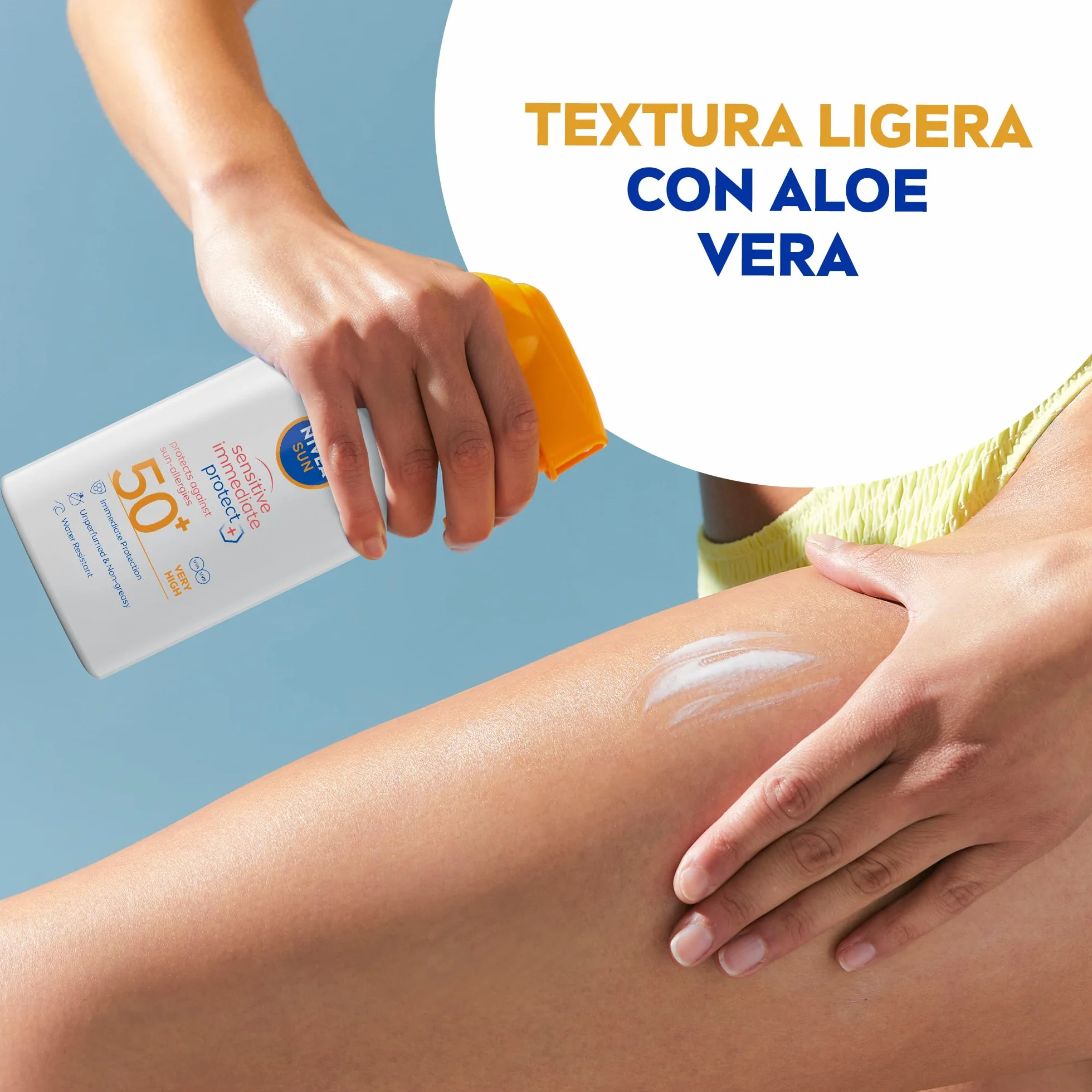 NIVEA SUN Sensitive Spray FP50+ Protector Solar Corporal 250 ml Alergias UVA/UVB Resistente al Agua