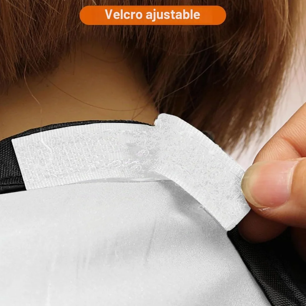 Delantal Barba Hombre Impermeable Antiadherente Recoge Pelos Barba con 2 Ventosas Blanco