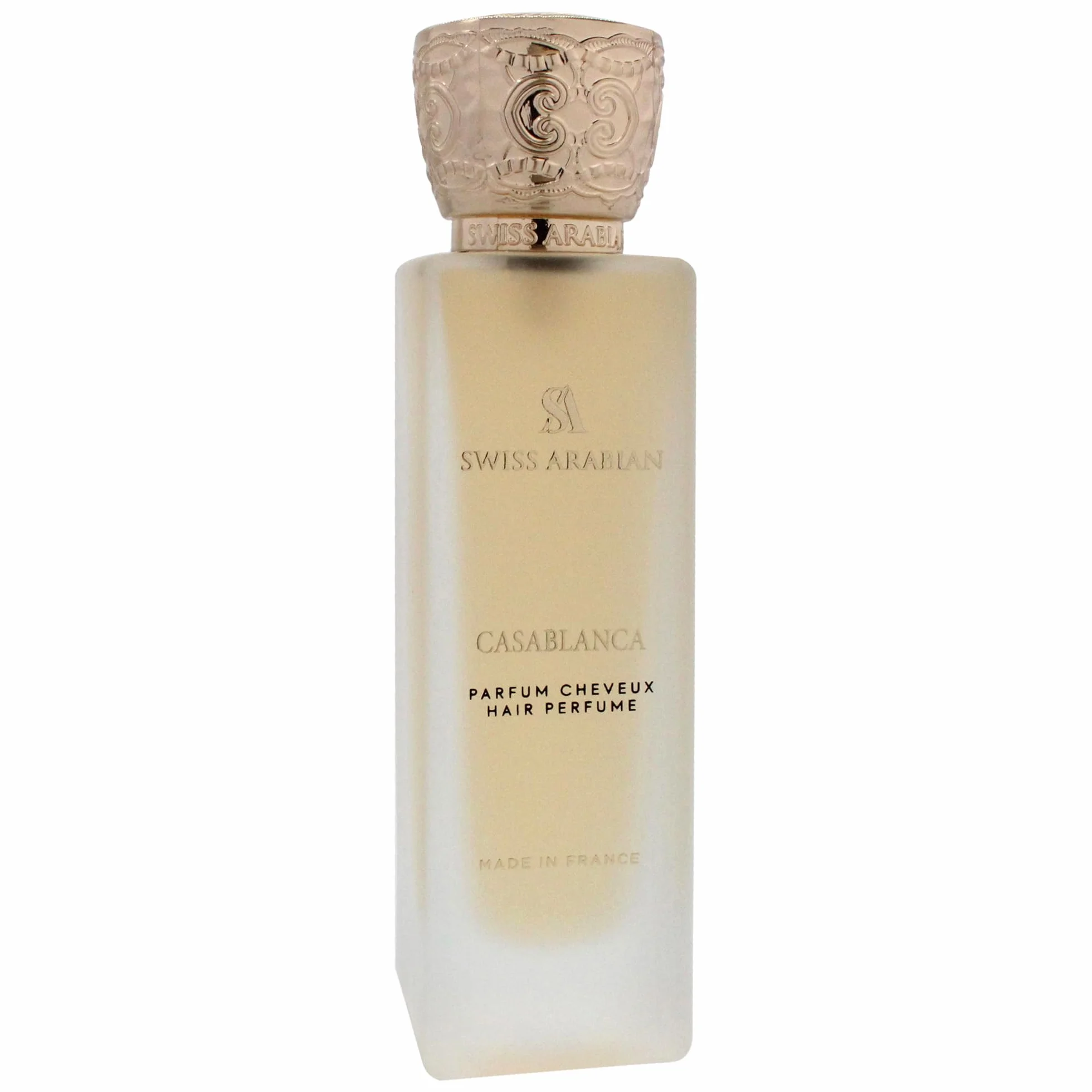 Swiss Arabian Casablanca Spray capilar 50ML fragancia afrutada floral almizclada manzana pachulí ámbar brillo nutritivo protección UV