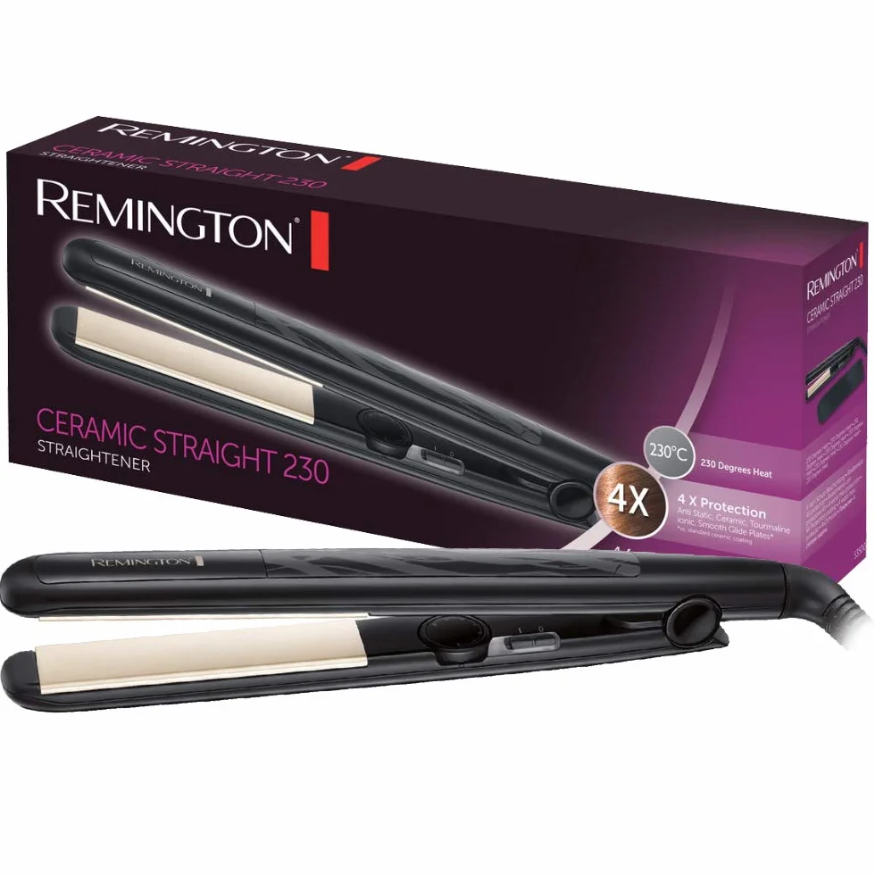 Remington Plancha de Pelo Ceramic Slim S3500 - Placas Flotantes Extralargas, Cerámica Anti-estática, Turmalina, 230°C