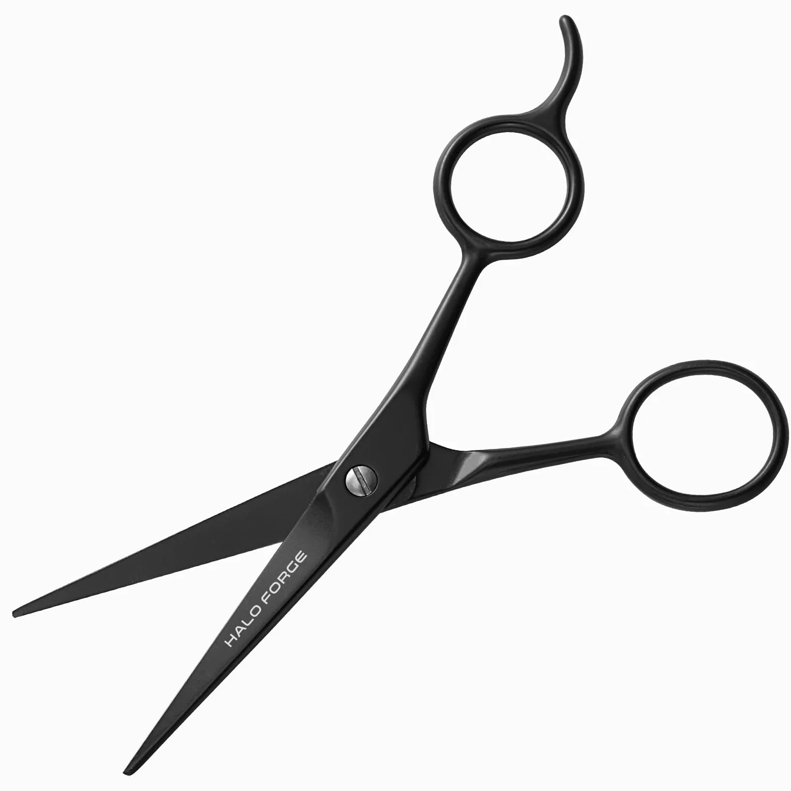 HALO FORGE Tijeras para barba y bigote – Pequeña hoja recta de corte de precisión de acero inoxidable – Tijeras de aseo afiladas para el cuidado personal, cabello facial y cuerpo – Regalo para mujeres