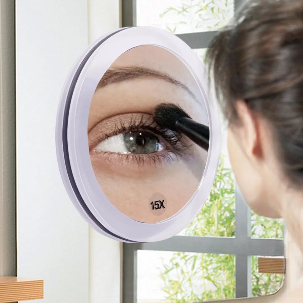 SANTOO Espejo de Aumento 15cm con Ventosas para Maquillaje