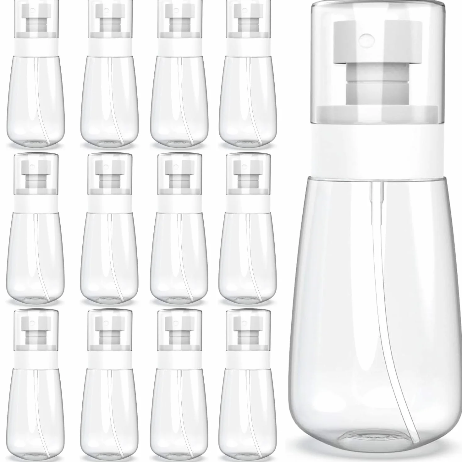 KAHEIGN 12 Piezas Botellas Pulverizadoras 100ml Bote Spray Fina Antifugas Mini Pulverizador Vacío Envase de Viaje Rellenable Blanco