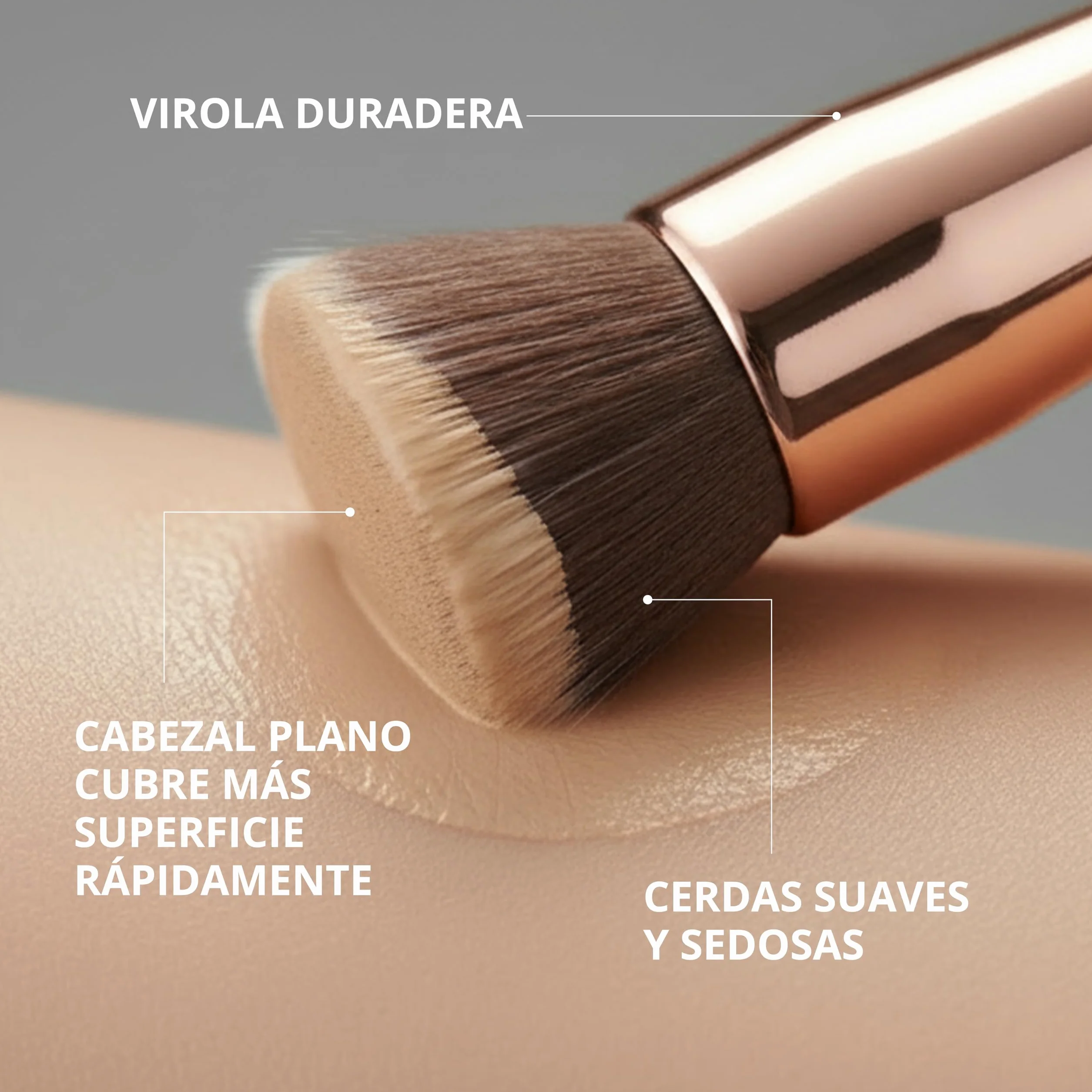 Brocha Kabuki Profesional Maquillaje Fluido Foundation Contouring Polvos Fibras Sintéticas