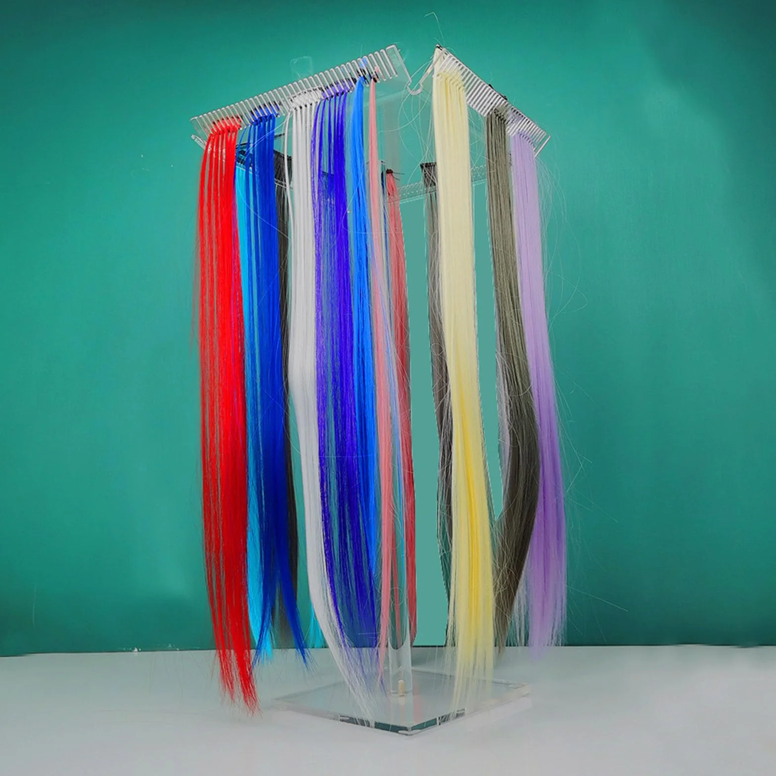 Soporte para Extensiones de Cabello Acrílico, Colgador para Pelucas, Estante para Trenzas Transparente
