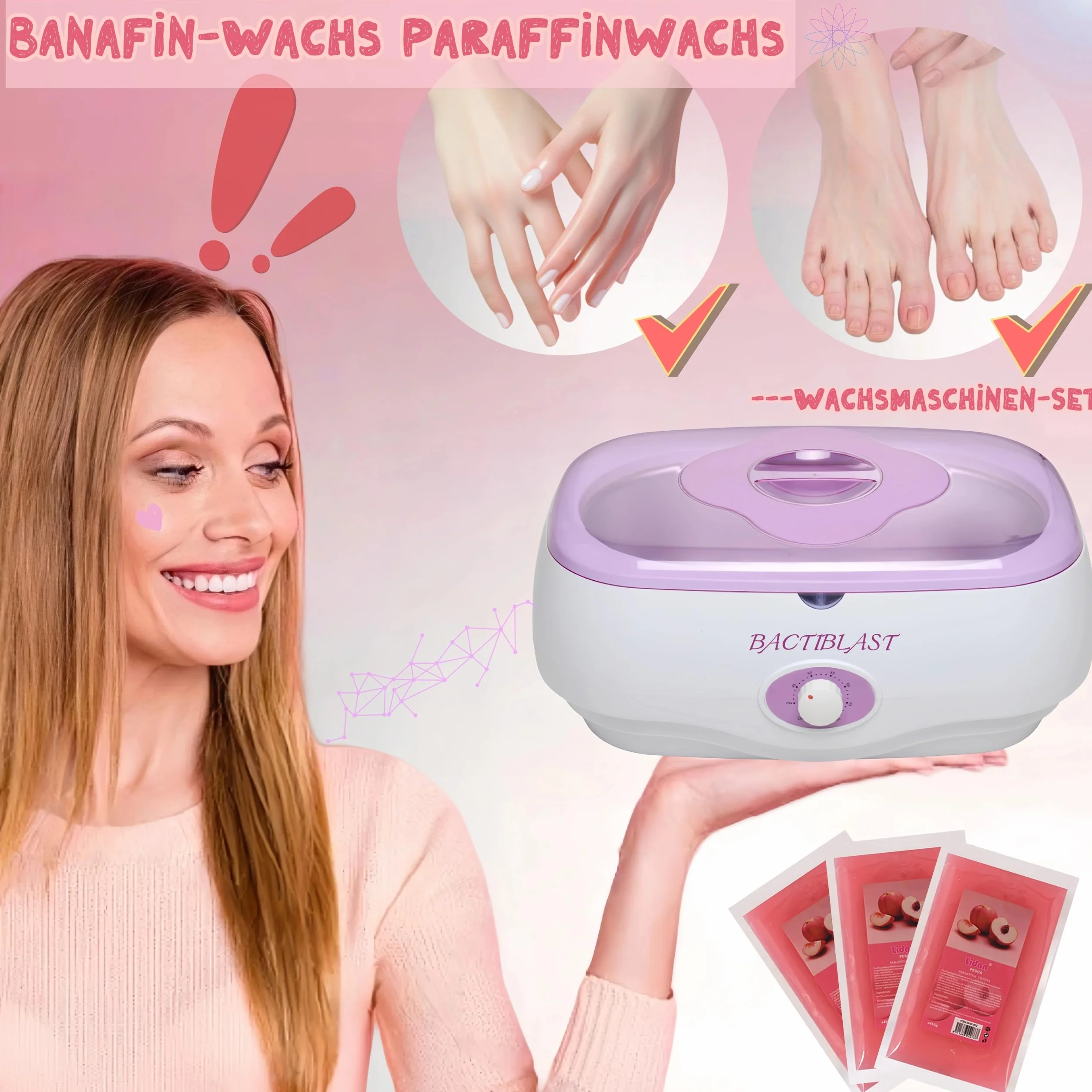Máquina de cera para manos y pies con hidratación para otoño e invierno - Baño de cera de 5000 ml, kit de calentamiento y hidratación de cera de rápida fusión, disfrute