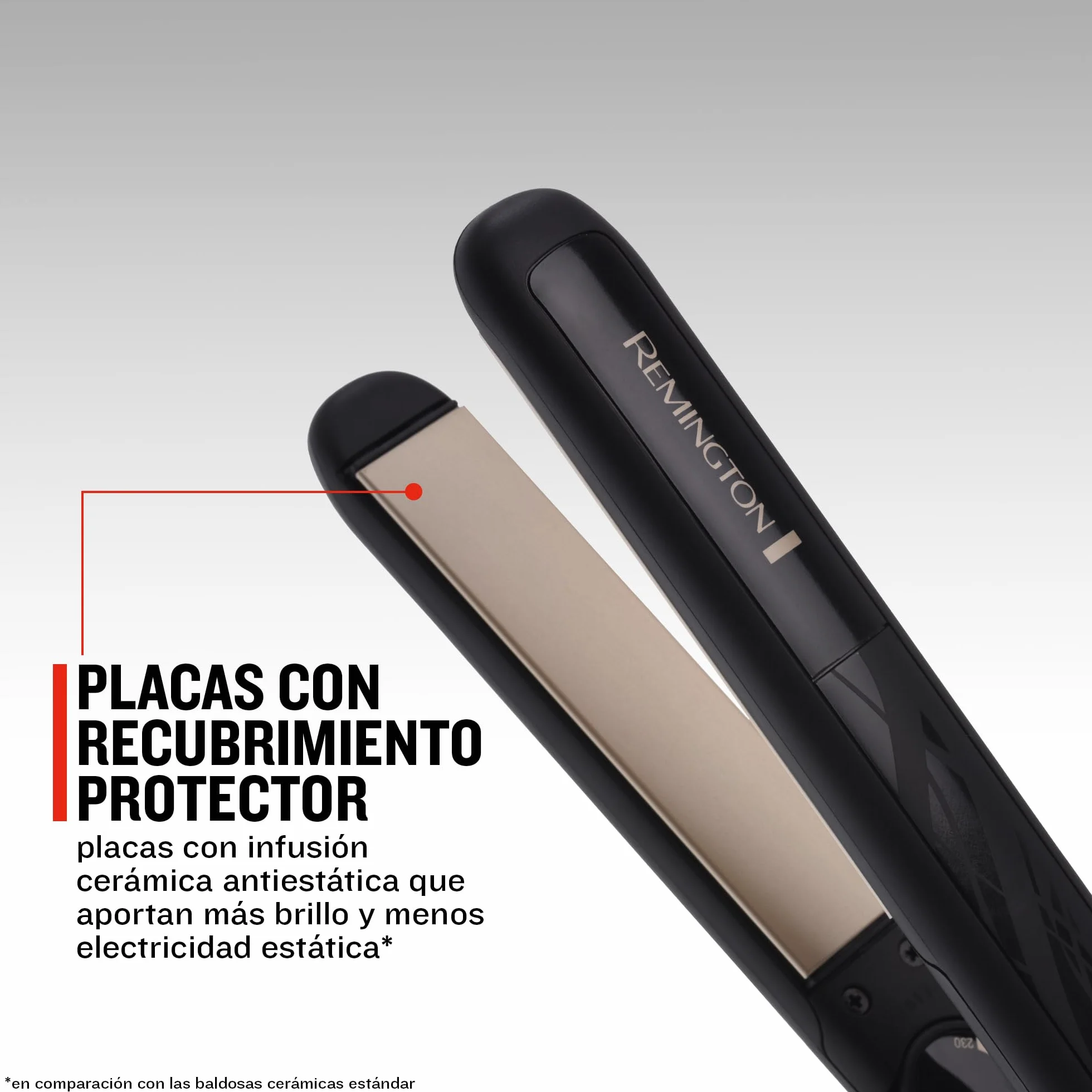 Remington Plancha de Pelo Ceramic Slim S3500 - Placas Flotantes Extralargas, Cerámica Anti-estática, Turmalina, 230°C