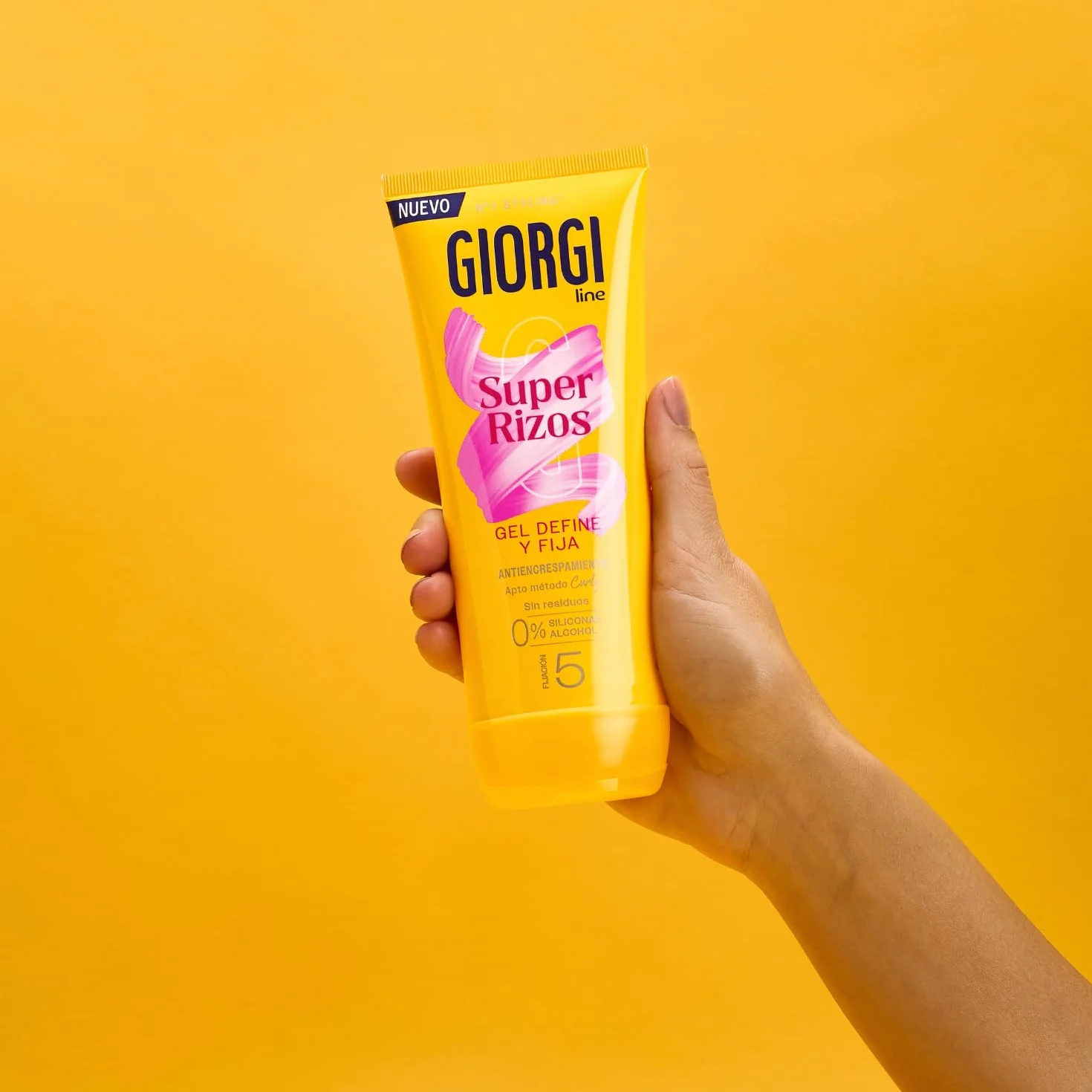 Giorgi Line Gomina Super Rizos Gel Definidor con Aloe Vera 170 ml, Control de Frizz para Cabello Rizado y Ondulado, Fijación 5, Sin Siliconas ni Alcohol