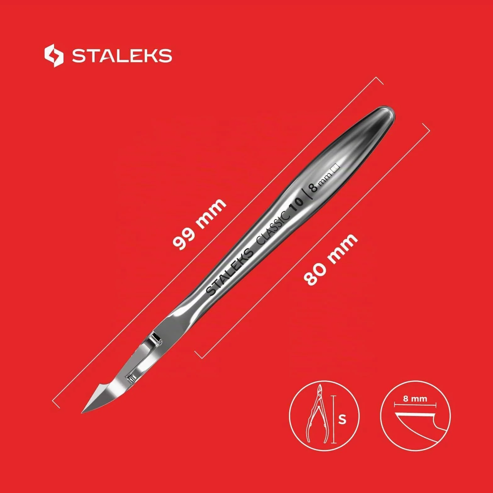 STALEKS Classic 10 Alicates para cutículas 8 mm NC-10-8