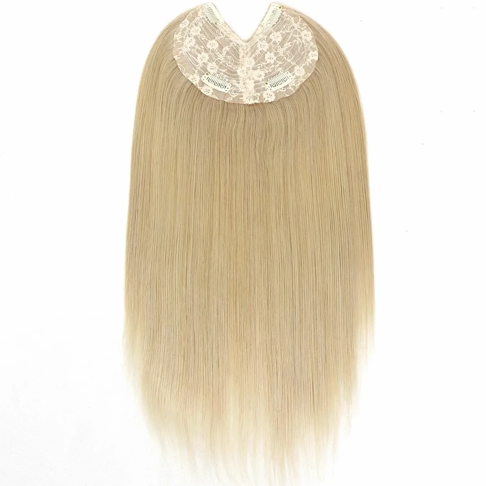 Adornos For El Cabello Con Parte En V De 16 Pulgadas For Mujeres, Cabello Humano Real, Postizo De Aspecto Natural Con Clips, Cómodo For El Uso Diario, Agrega Volumen Y Cobertura Suave y Natural(12)