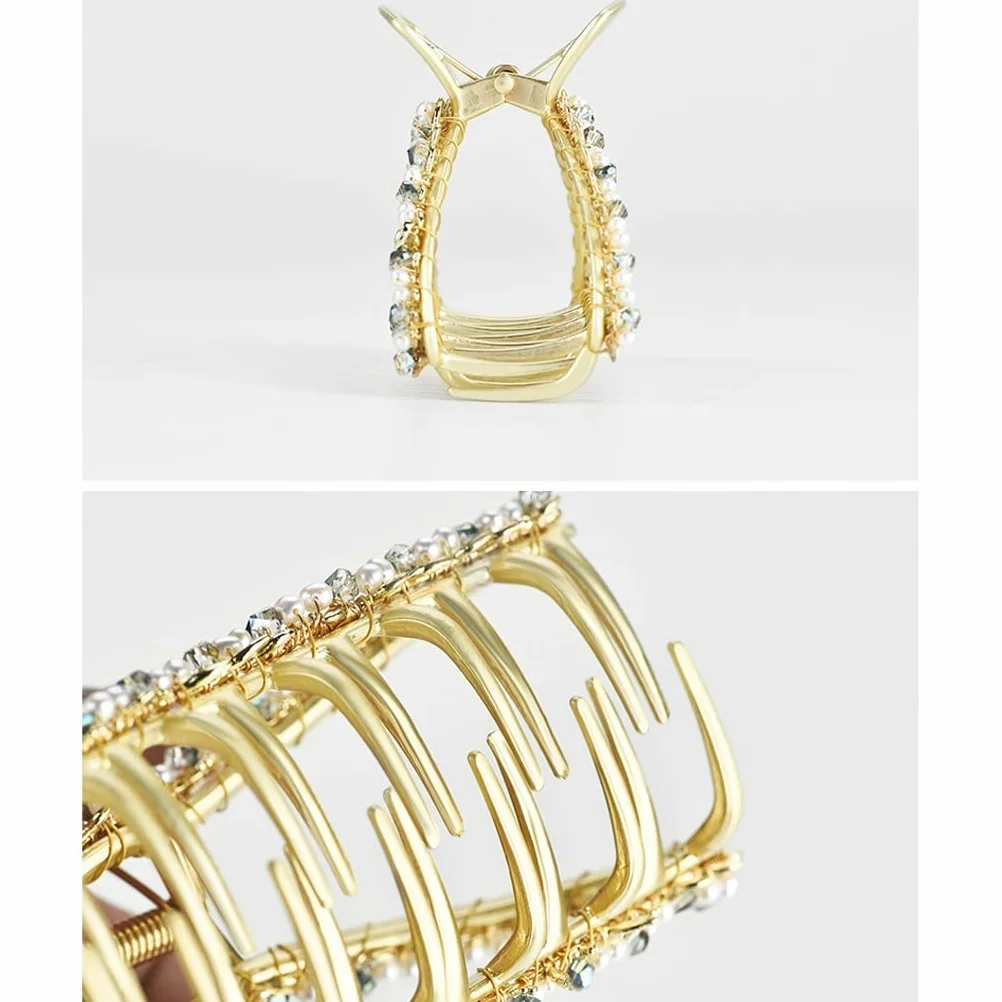Cintas Para el Pelo de Cola de Caballo Gold-chapado en el pelo de espalda con clip de pelo alto y rizado clip de tiburón de gama alta accesorios for el cabello de las señoras clip de pelo chapado en o