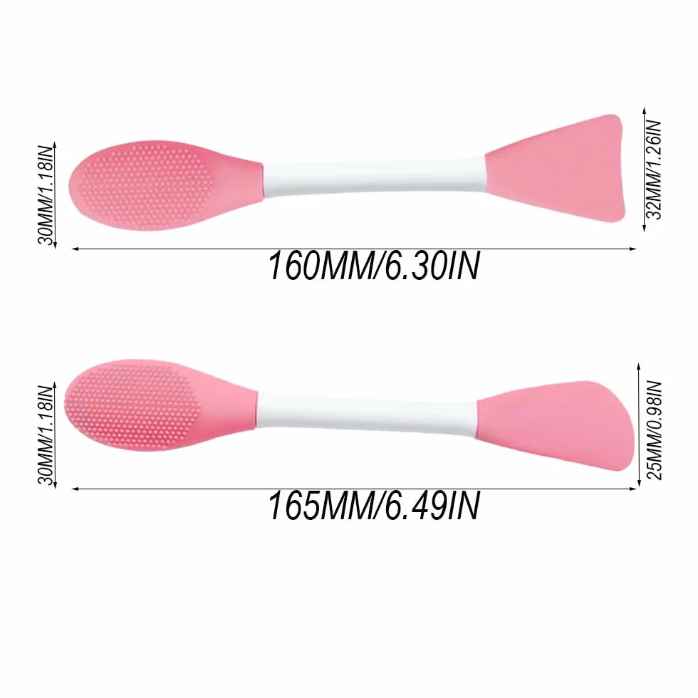 Cepillo De Mascarilla de Silicona, 2Pcs Cepillo Aplicador de Limpieza Facial, Herramienta de Belleza