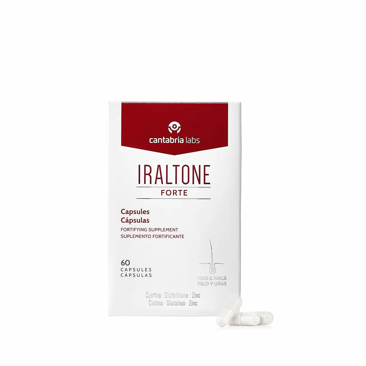 Iraltone Forte 60 Cápsulas Fortalece Cabello y Uñas Caída Capilar