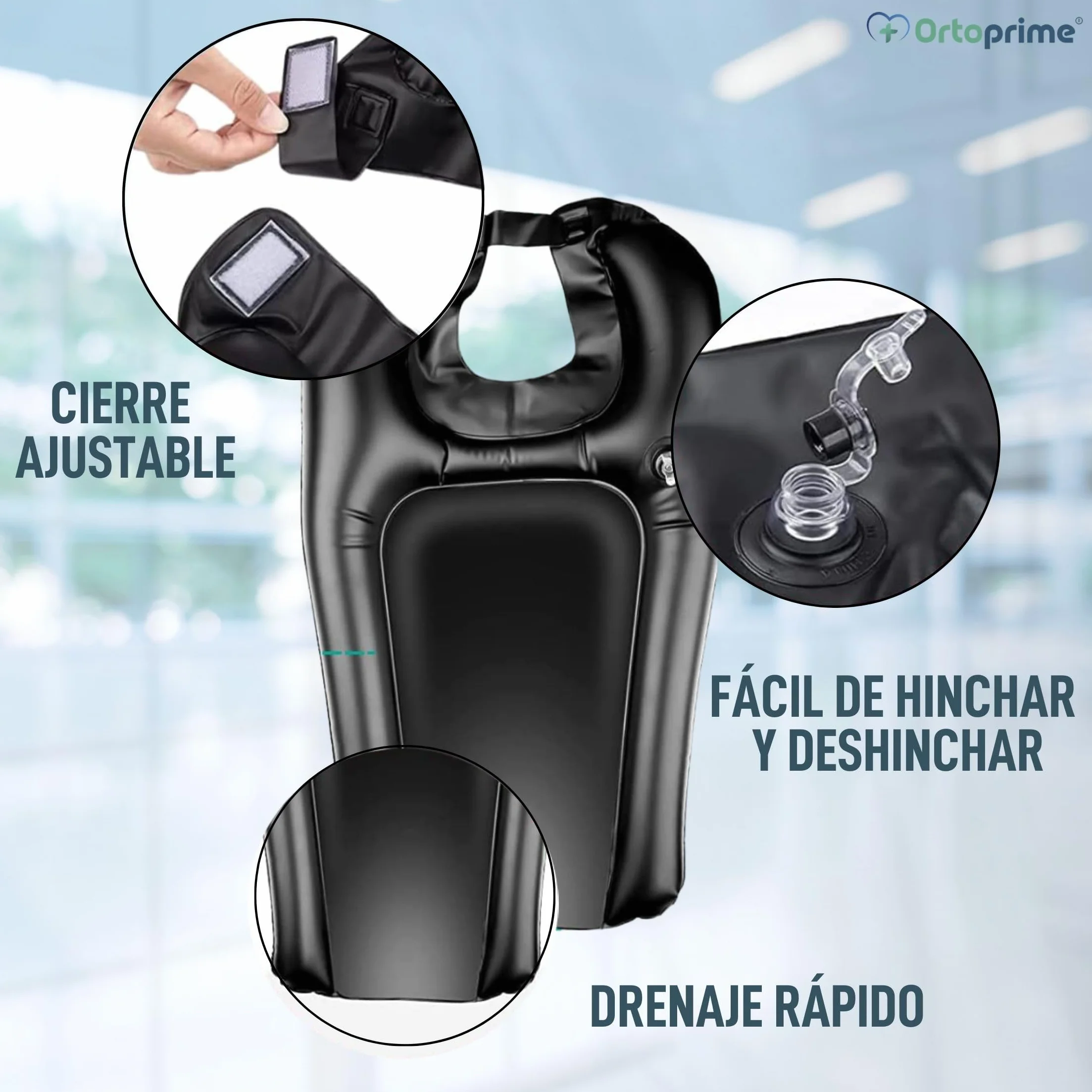 Lavacabezas Portátil Hinchable para Cama Adultos Niños Peluquería Hogar OrtoPrime