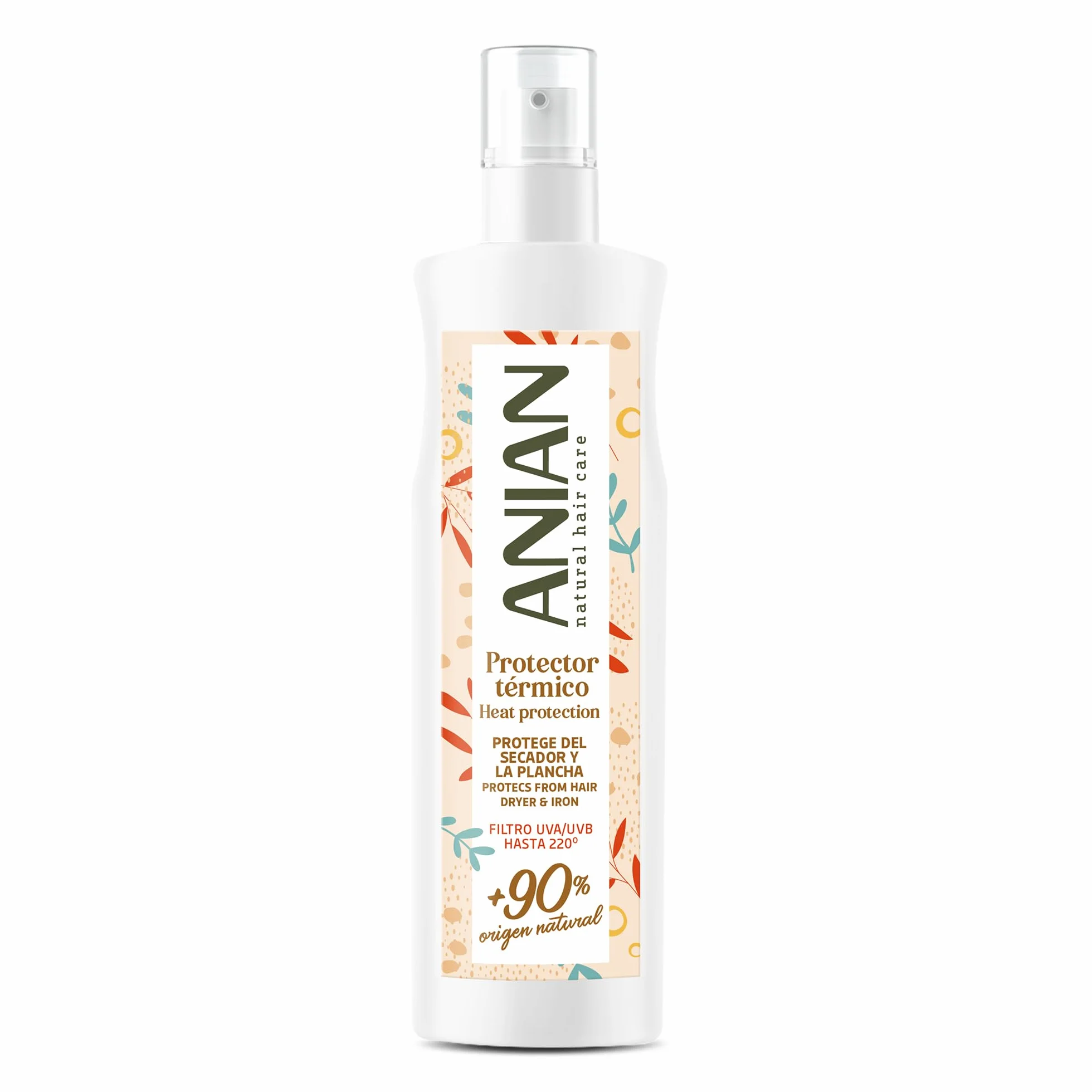 ANIAN Protector de Calor para el Pelo 250 ml Filtro UVA UVB Protege hasta 220º