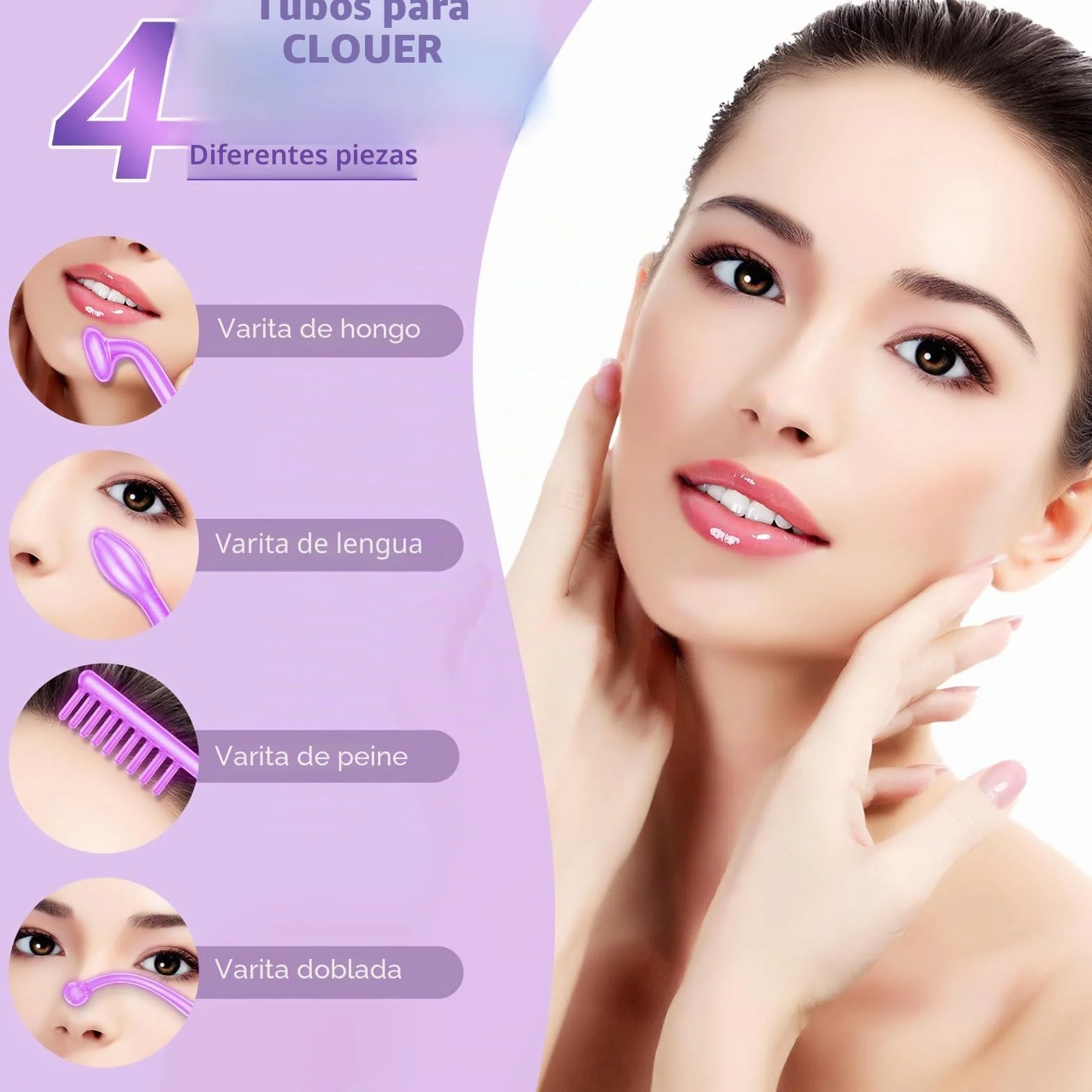 iklestar Alta Frecuencia Facial Profesional Aparato Capilar con 4 Electrodos, Portátil Masaje Facial Cuidado de la Piel
