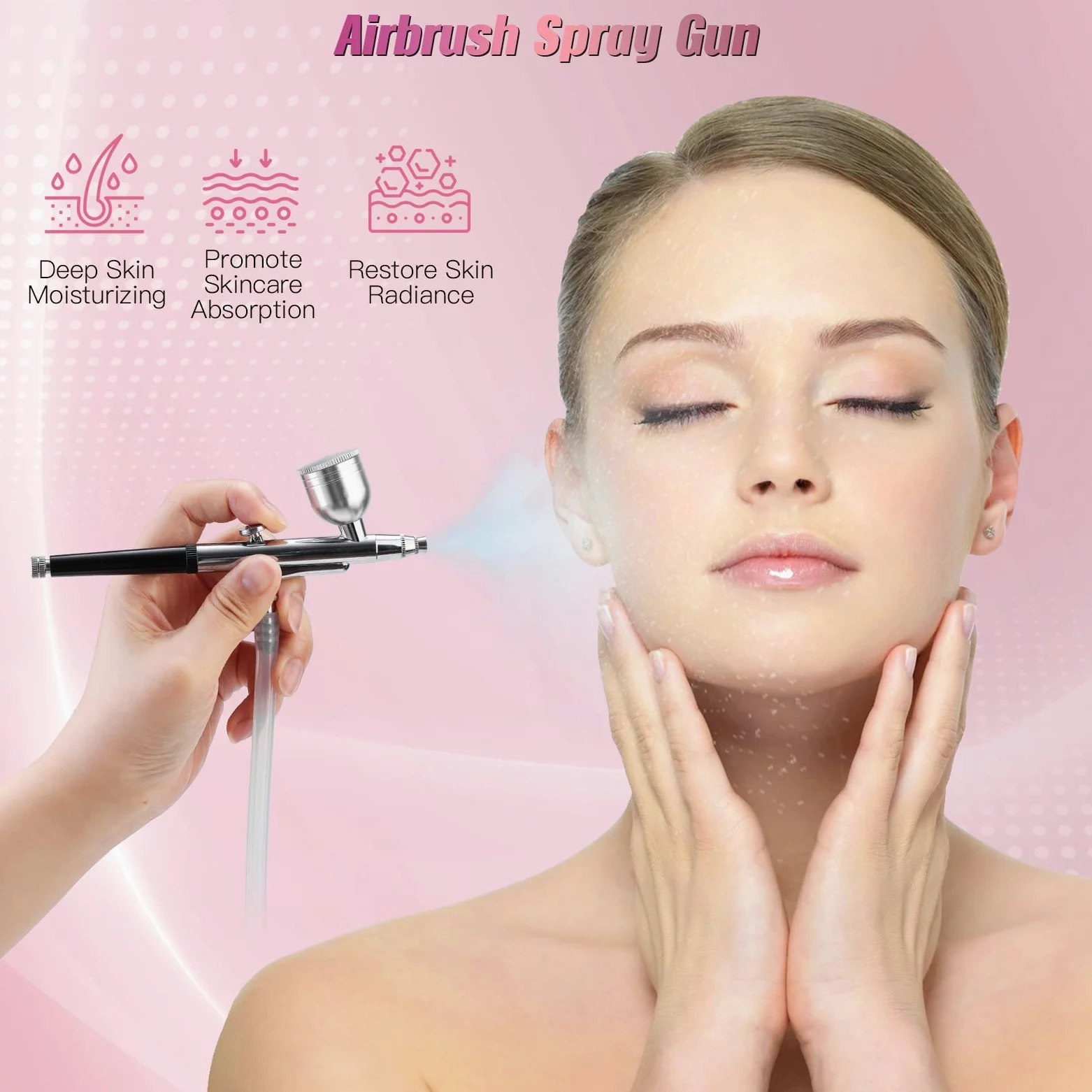 TopDirect - Máquina de diamante 3 en 1, equipo de belleza para el cuidado de la piel facial, dispositivo de belleza con pistola de pulverización (fuerte potencia de succión: 65-68 cmHg)