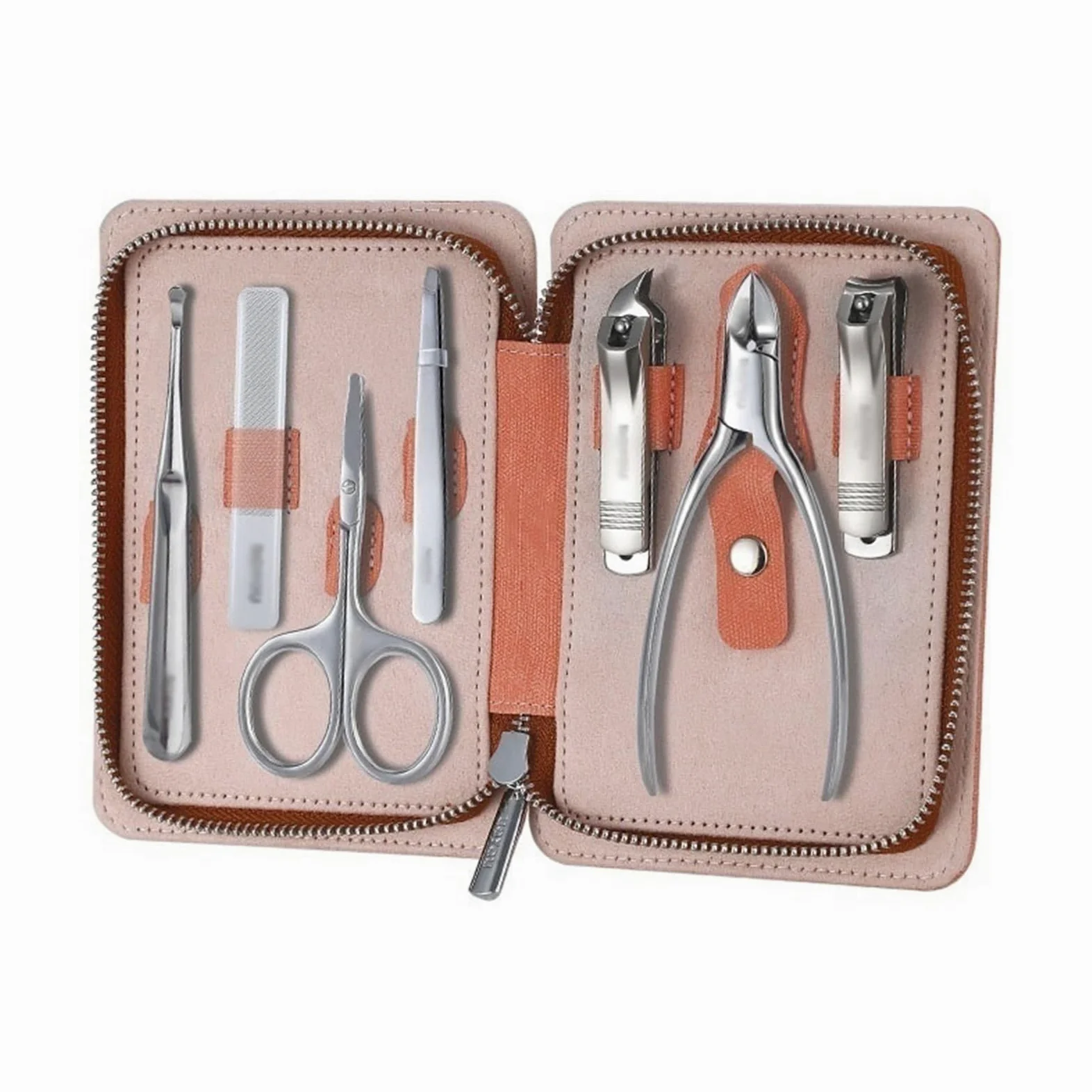 Set de cortaúñas, Kit de pedicura de 7 Piezas para Hombres y Mujeres, Herramienta Afilada para uñas de Manos y pies, manicura y Cuidado Personal.