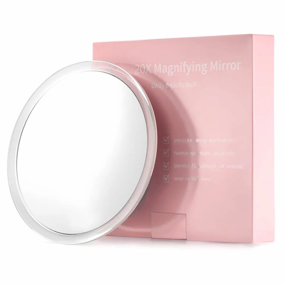 SANTOO Espejo de Aumento 20x 6 Pulgadas con Ventosas para Maquillaje