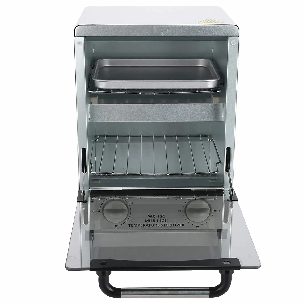 Dioche Esterilizador de alta temperatura, 10 l caja de esterilización, armario de esterilización infrarroja, dispositivo desinfectante para accesorios de manicura y herramientas de peluquería