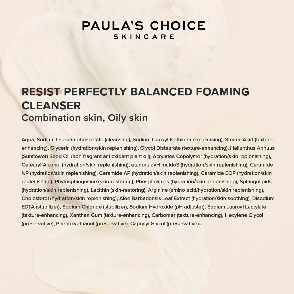 Paula's Choice RESIST Antiedad Espuma Limpiadora Facial - Lavado facial cremoso - Combate los Puntos Negros, Poros y Imperfecciones - con Ácido Hialurónico - Pieles Mixtas a Grasas - 190 ml