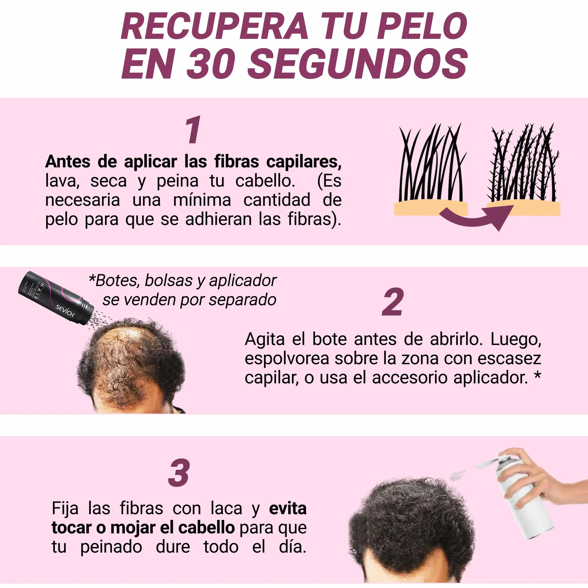 Bolsa Recarga Fibras Capilares Castaño Oscuro 100g 100% Natural para Disimular Calvicie y Alopecia