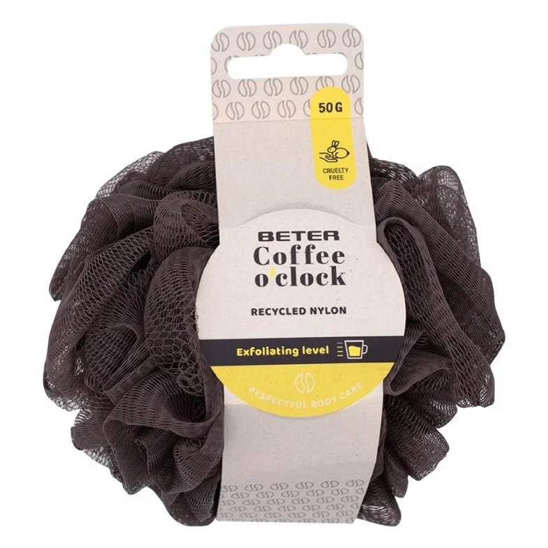 Esponja de baño exfoliante de malla Beter Coffee O'clock