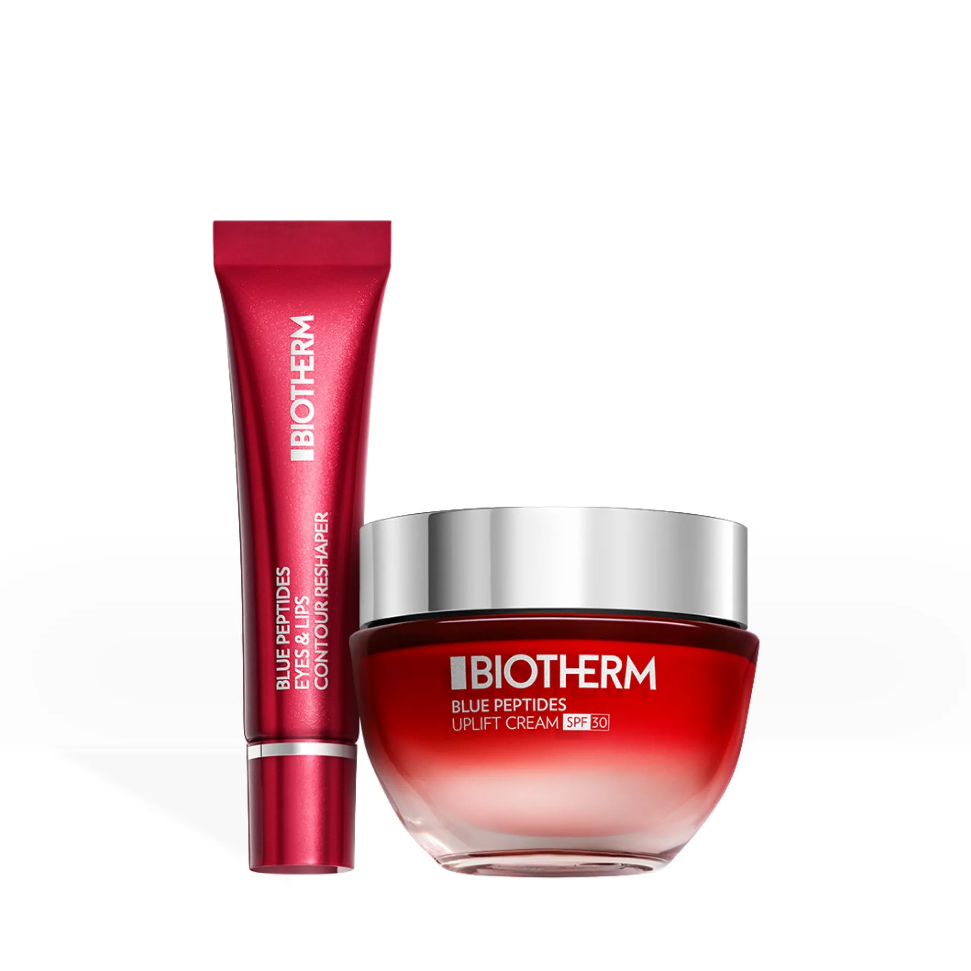 Rutina Biotherm Blue Peptides: Crema Uplift SPF30 50ml + Contorno Ojos y Labios 15ml. Firmeza Extrema, Efecto Lifting y Estimulación de Colágeno. Protección Solar y Definición para zonas más Frágiles