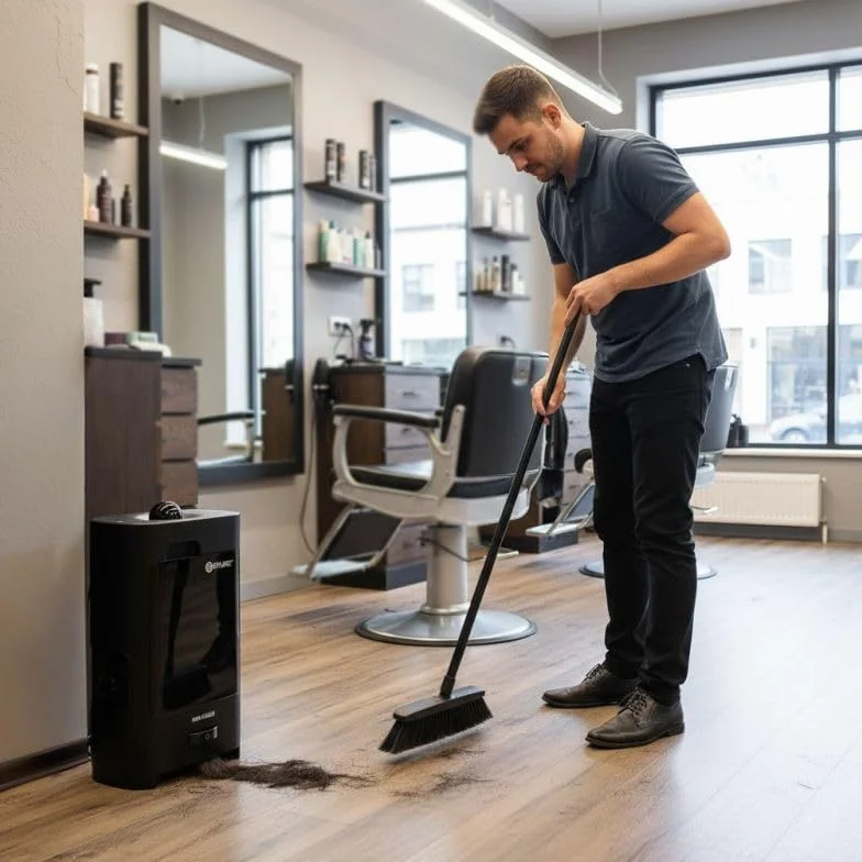 Cubo de basura aspirador automático para salón de peluquería
