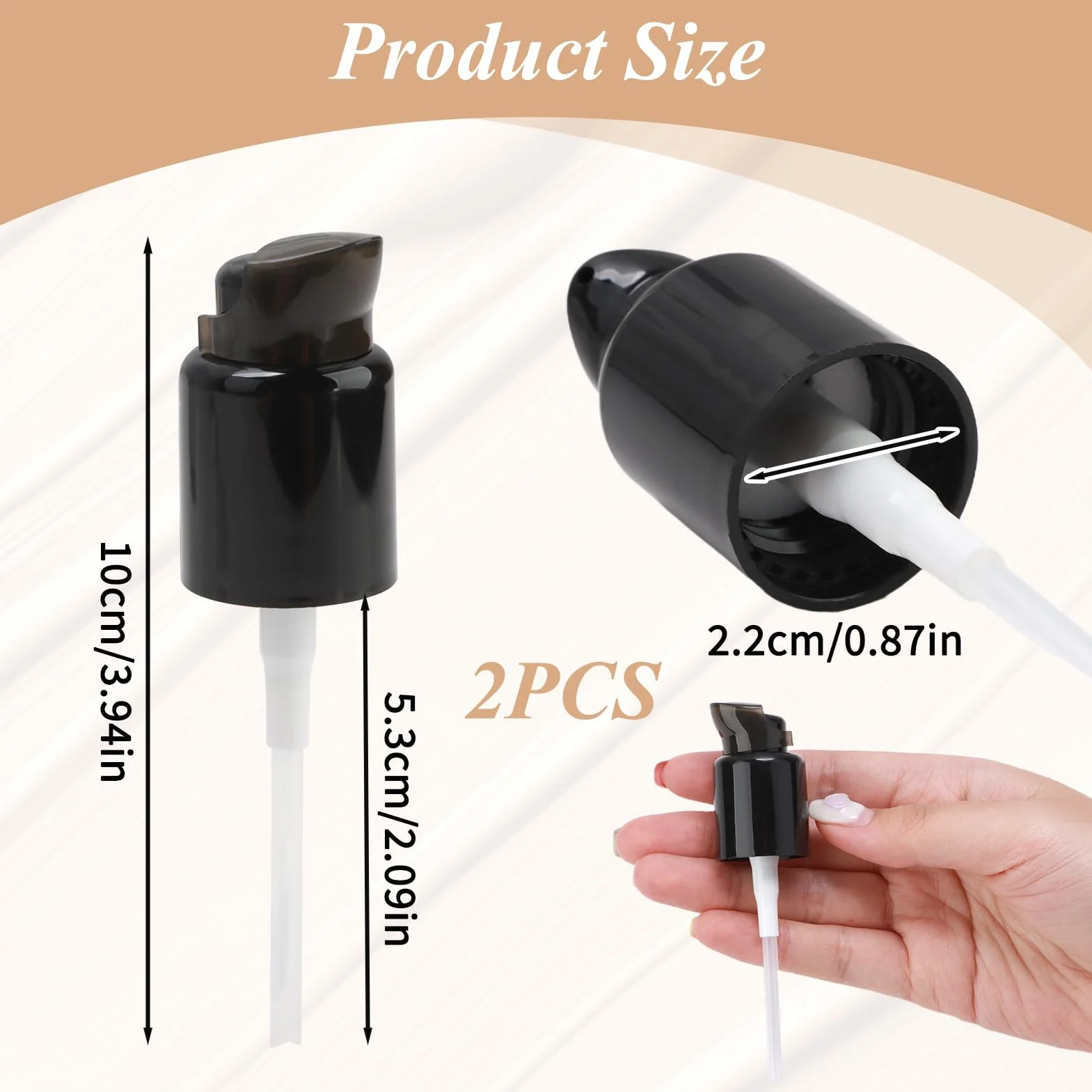 2 PCS Bombas de Base de Repuesto para MAC y Estee Lauder Double Wear Foundation, Cabezal de Bomba de Loción de Plástico, Bomba de la Fundación para Loción, Botellas, Muestras de Maquillaje