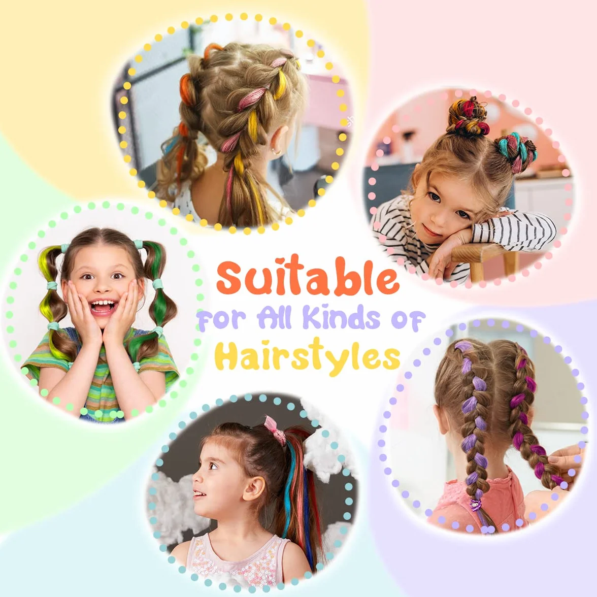 Dreamlover Extensiones de Cabello con Clip para Niñas, 24 Piezas