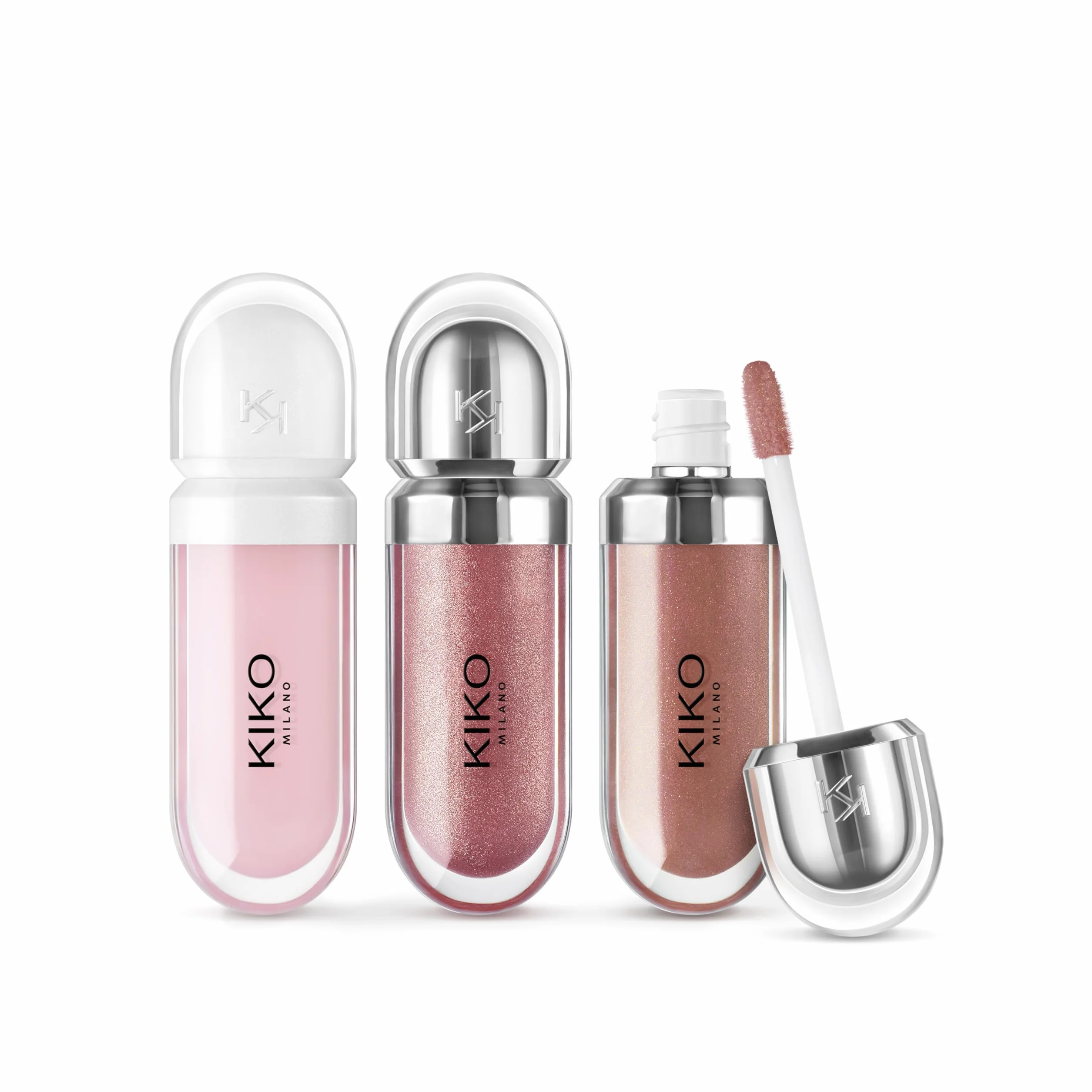 KIKO Milano Glossy Lip Set, 2 Hydrating Lip Glosses & 1 Perfecting Lip Cream