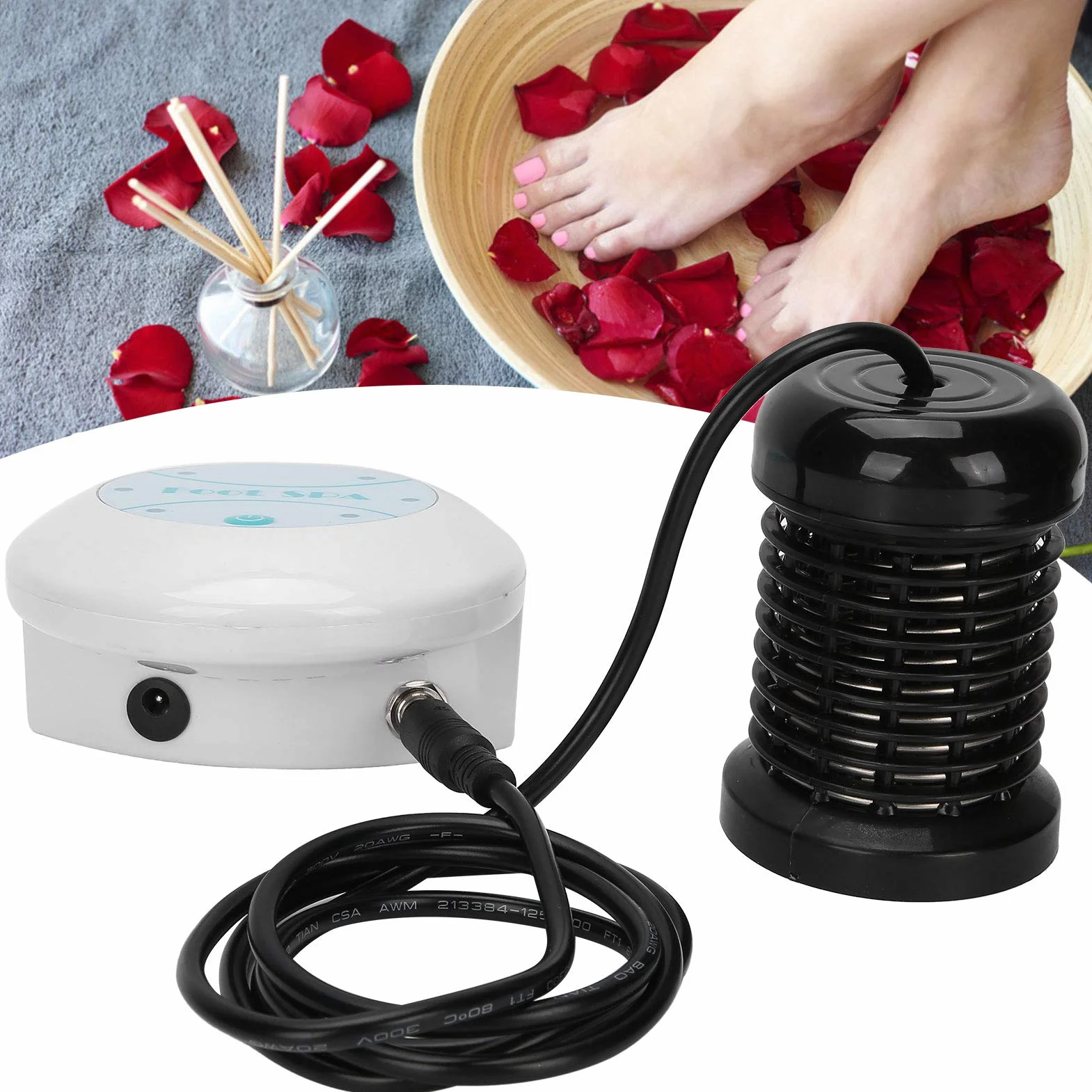 YUYTE Máquina de Desintoxicación de Pies, Masajeador de Baño de SPA de Pies Iónico, Desintoxicación, Masaje de Pies, Matraz Iónico Aqua SPA, Cuidado de la Salud, (1)