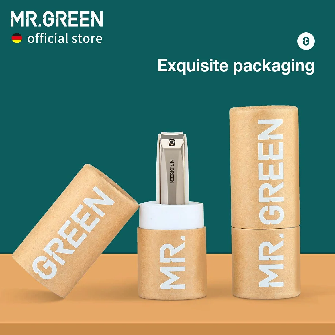 MR.GREEN Cortador de uñas acero inoxidable resistente a salpicaduras desmontable grande