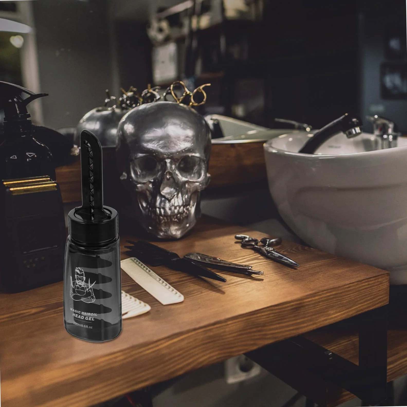 Didiseaon Botella Aplicadora de Gel para Peinar el Cabello Negro 260ml Pack de 3 Piezas Plástico Ligero y Portátil para Estilistas y Hombres