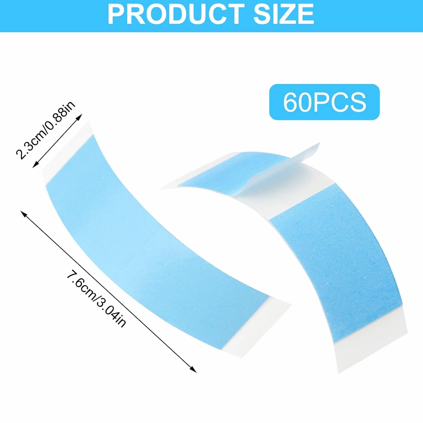 60pcs Cinta Adhesiva Peluca Impermeable de Doble Cara para Pelucas de Encaje