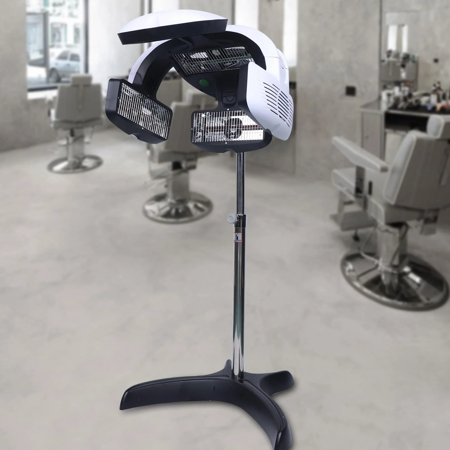 800 W Bodenständer Salon Friseur Trockenhaube Haarrockhaube mit Standfuß Weiß für Färben Dauerwelle Ölbehandlung