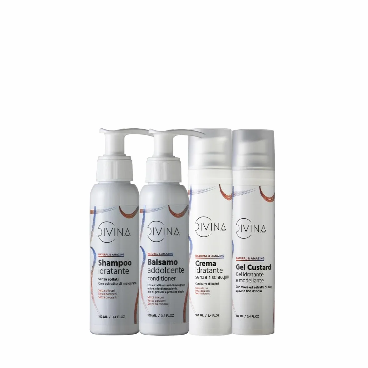 DIVINA BLK Kit travel size para cabello ondulado rizado afro