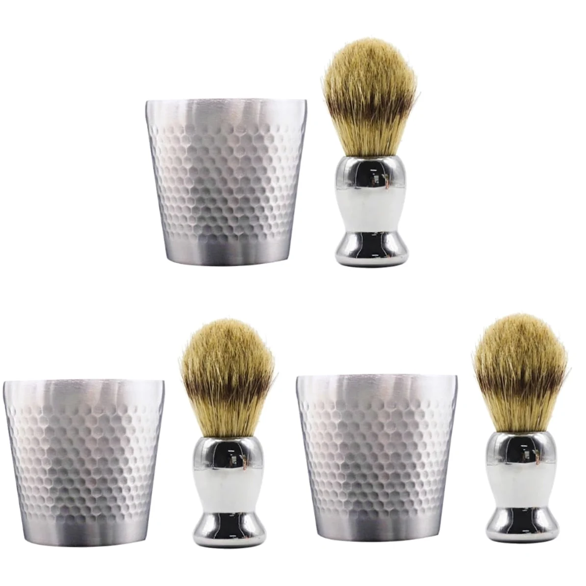 Beavorty 3juegos Para Hombre Brocha y Tazón De Jabón Kit De Cuidado Personal Para Rasurado y Limpieza Facial Para San Valentín y Día Del Padre