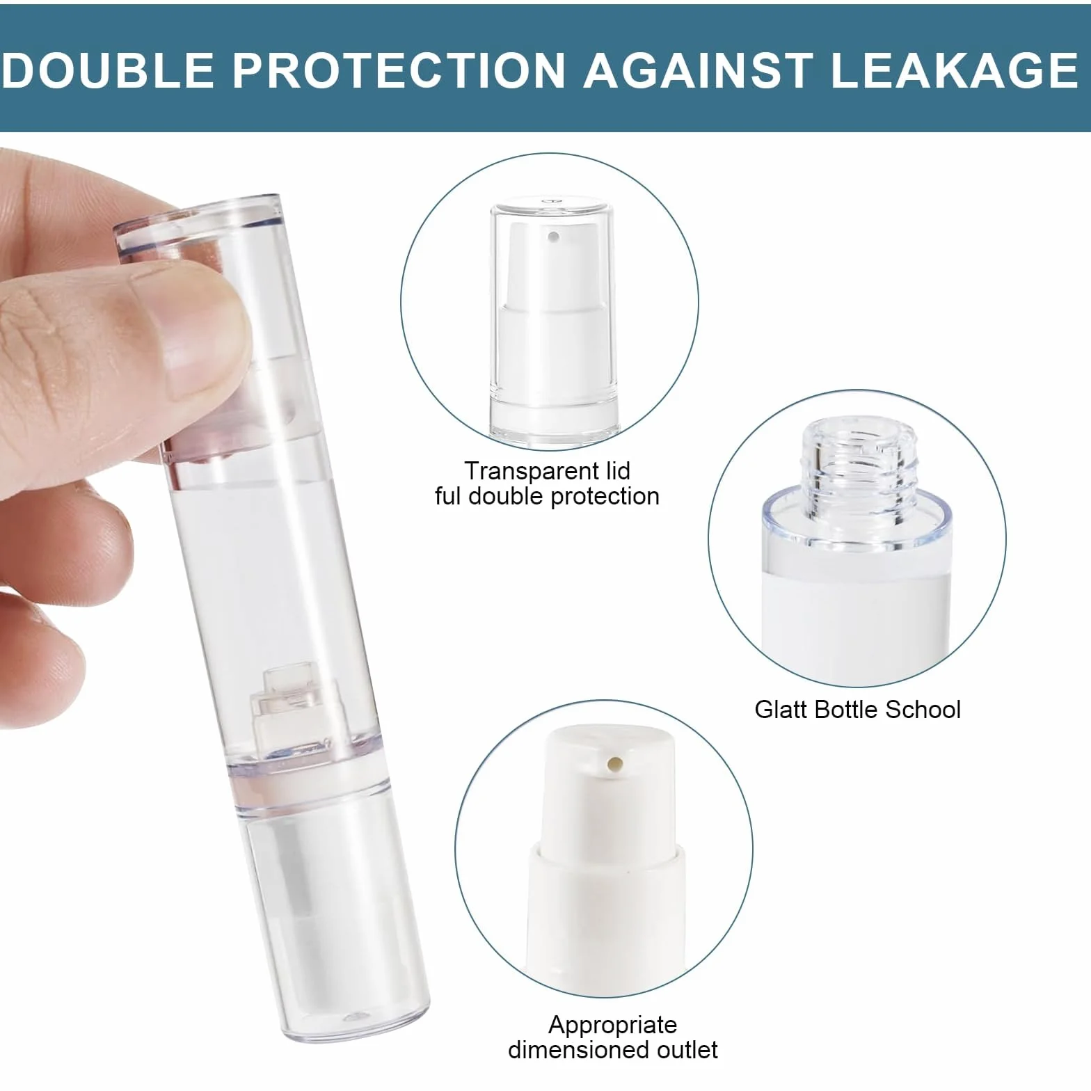 Presión Vacío Contenedor Bomba 9 Piezas 5ml 10ml 15ml Botellas Viaje Portátiles Cosméticos