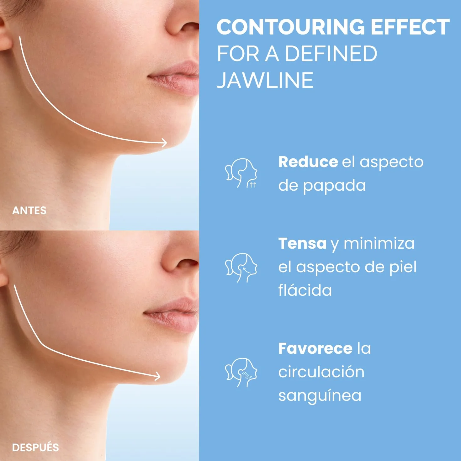 PLANTIFIQUE Mentonera Papada Reutilizable Mascarilla Facial V-Line Lifting Chin Strap