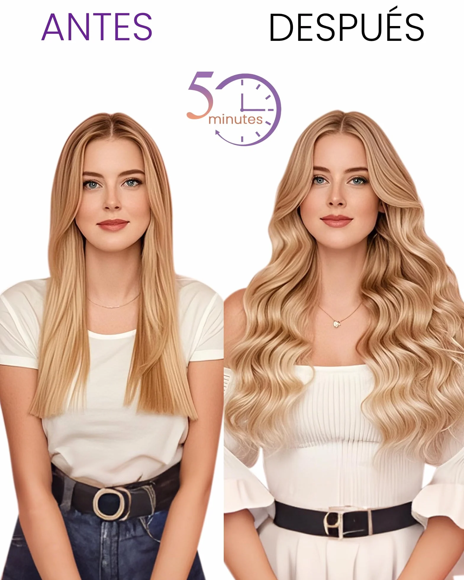 LaaVoo Double Weft Clip-In Hair Extensions Rubio Platino 35cm 105g #613