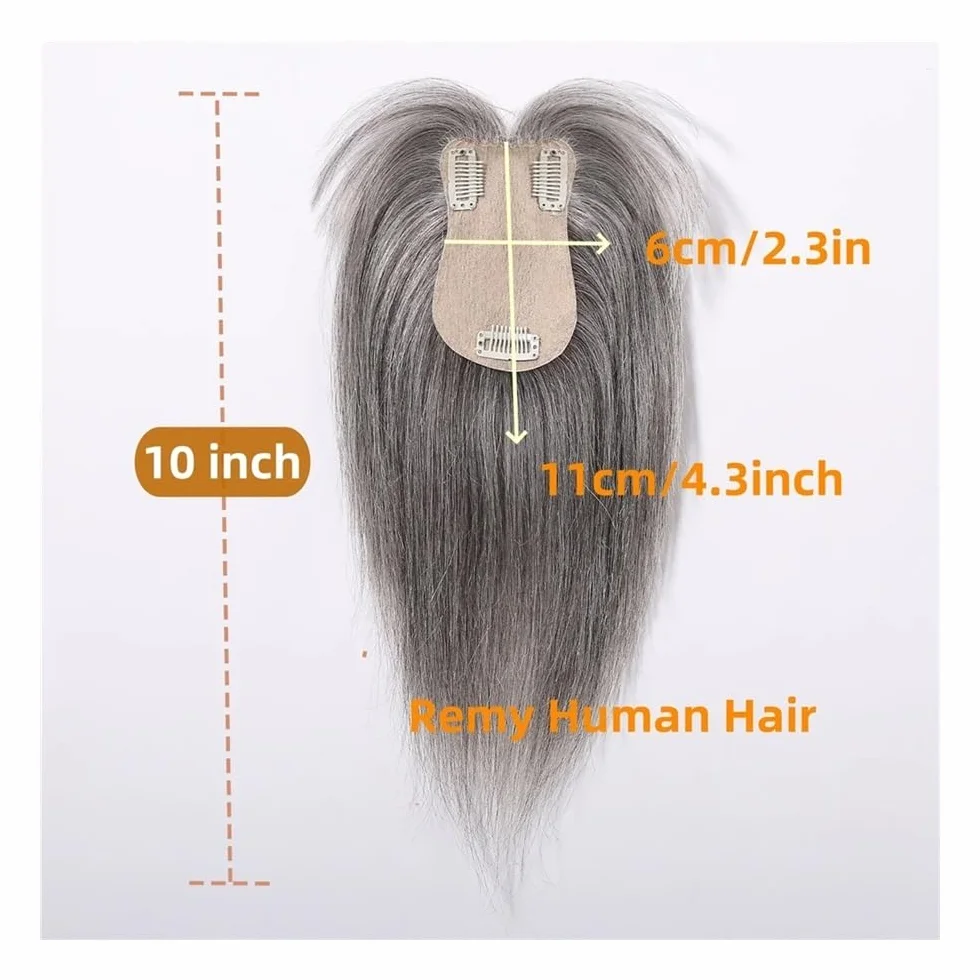 Postizos de cabello humano for mujer, extensiones de flequillo medio con cobertura 3D de 360°. Adorno de pelo para mujer(Brown mix dark blonde)