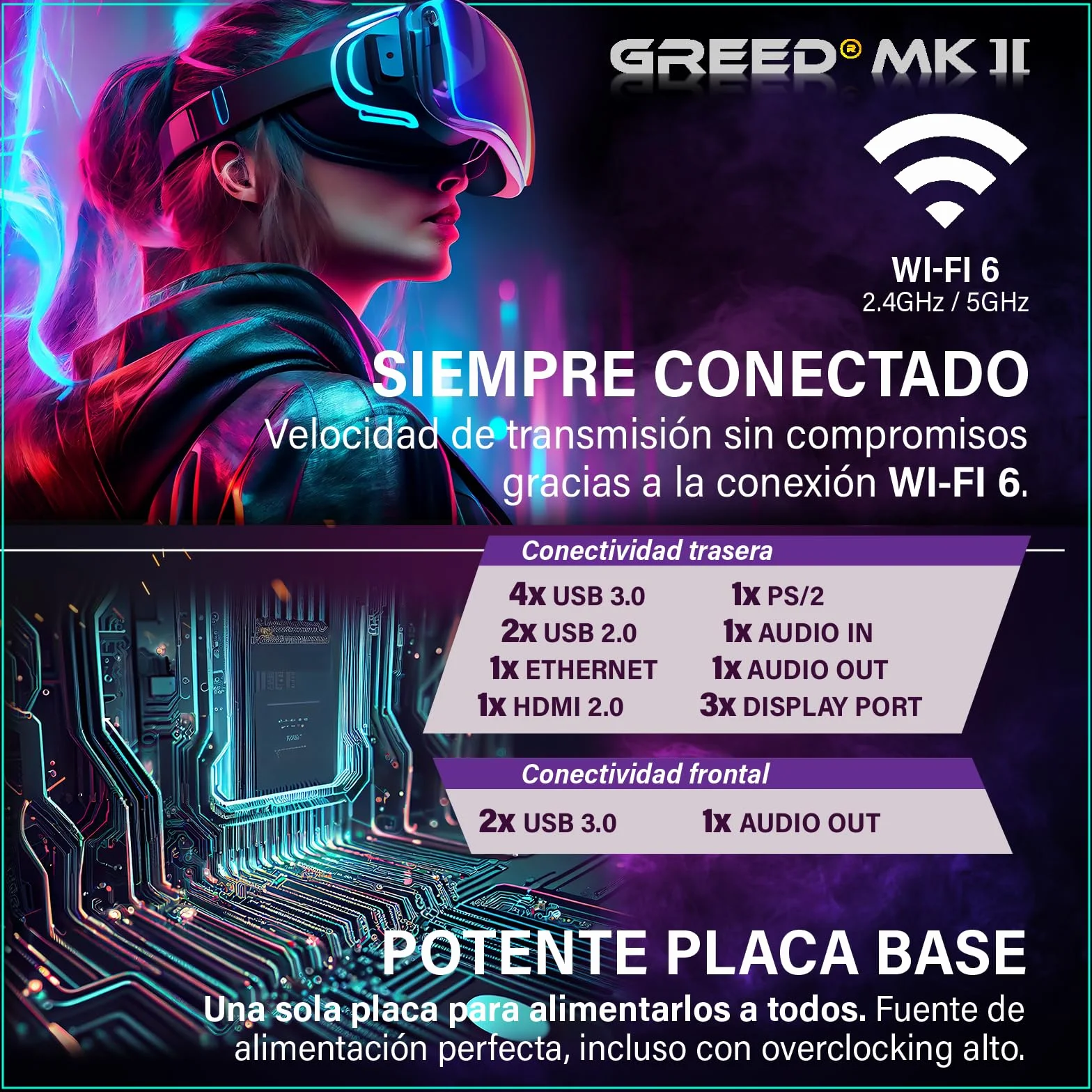 Greed MK2 Gaming PC AMD Ryzen 7 5700X 8 Core Nvidia Geforce RTX 5060 Ti 8GB 32GB RAM DDR4 1TB SSD WLAN W11 Pro