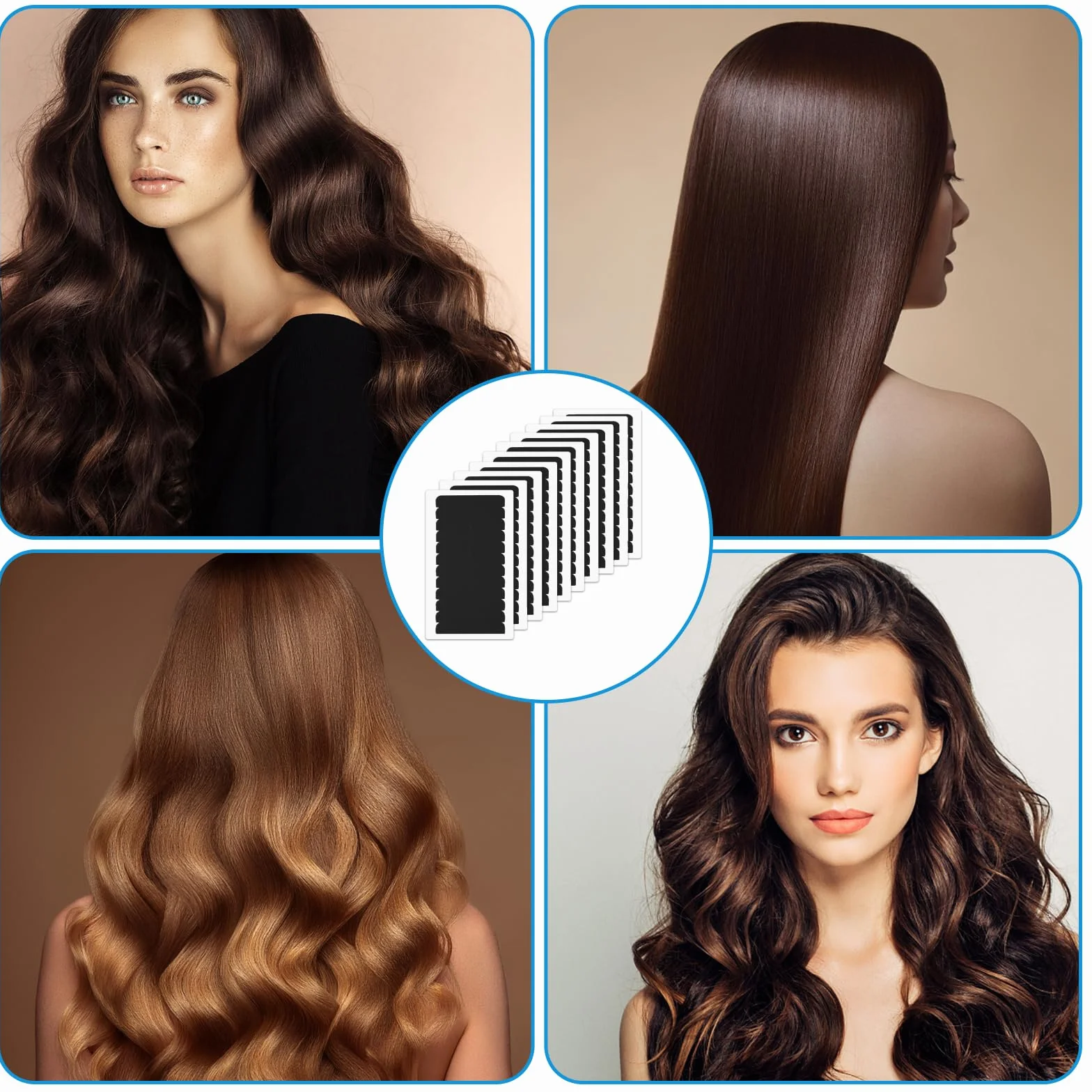 Cintas de extensión de cabello de doble cara, cinta adhesiva de repuesto para extensiones de cabello humano
